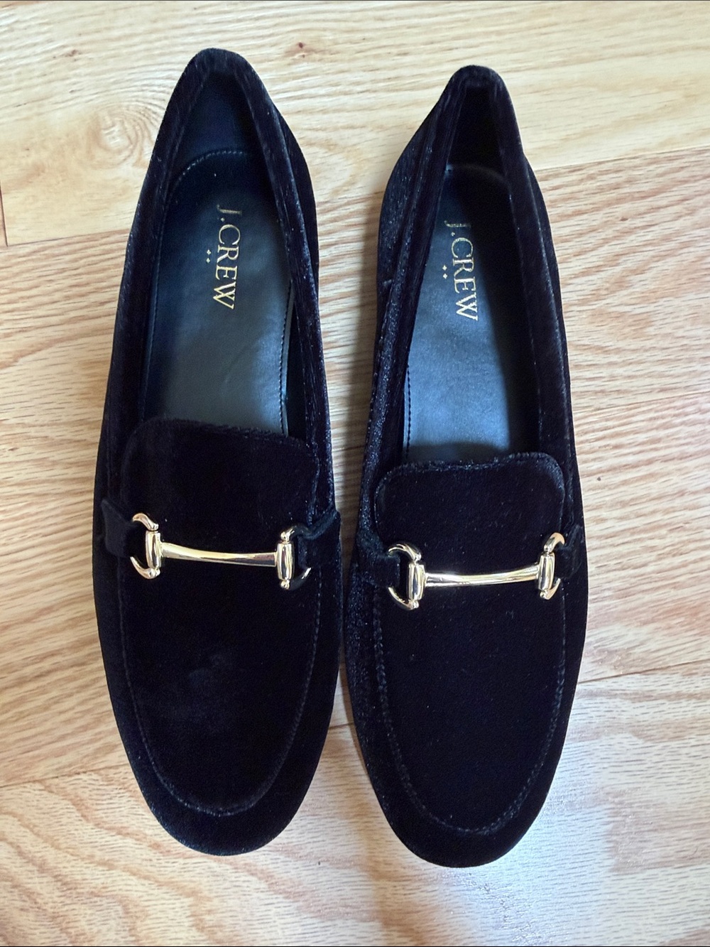 NIB! J.Crew Women’s 8.5 black velvet bit loafers. - Picture 4 of 9